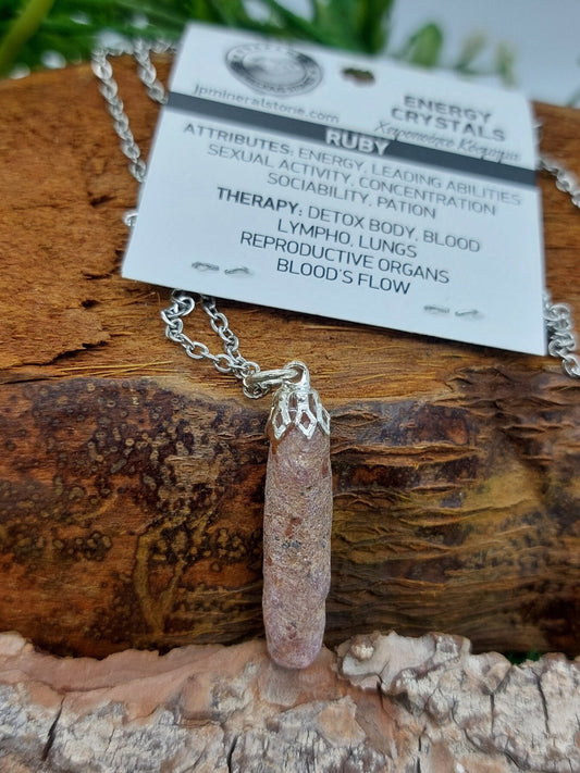 Περιδέραιο από φυσικό Ruby Rough Crystal