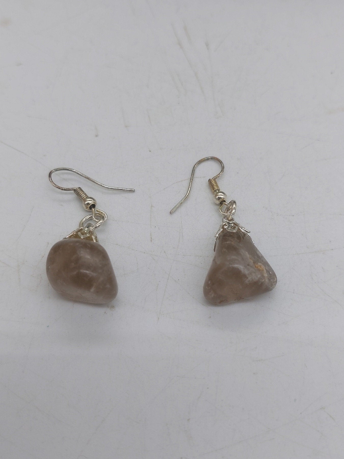Smoky Quartz Polished Crystal Earrings