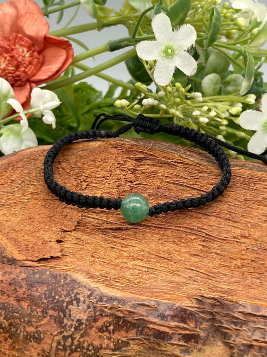 Grünes Aventurin Kristall Perlenarmband handgefertigt