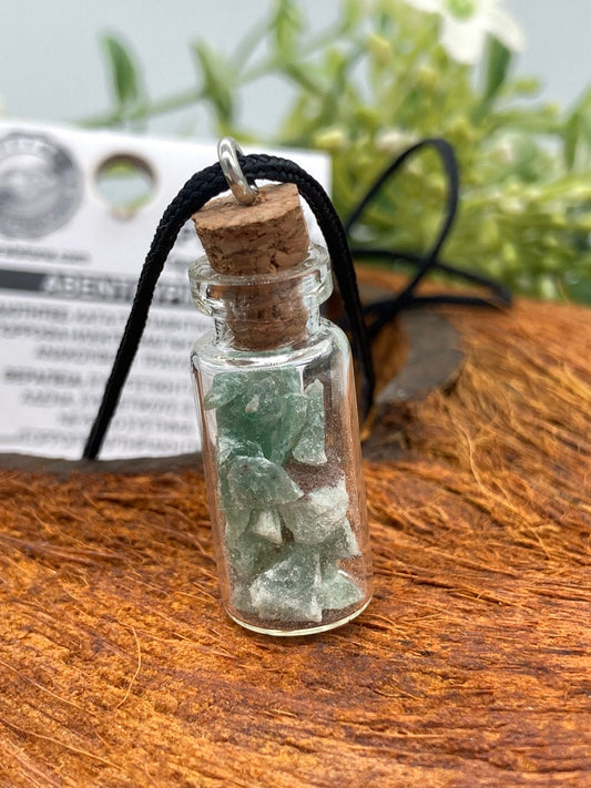 Grüne Aventurin Rohkristall Chips Flasche Halskette