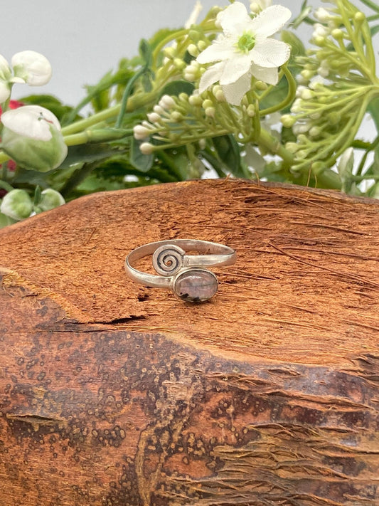 Labradorit Kristall Sterling Silber 925 Ring Top Qualität handgefertigt