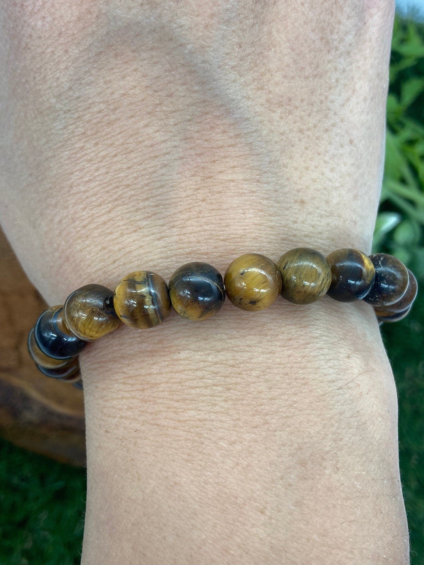 Tigerauge Naturkristall 8MM Perlen Armbänder, Handgelenk Edelstein Armband, Stretch Armband, Perlenarmband, handgemachtes Geschenk, Kristallarmband
