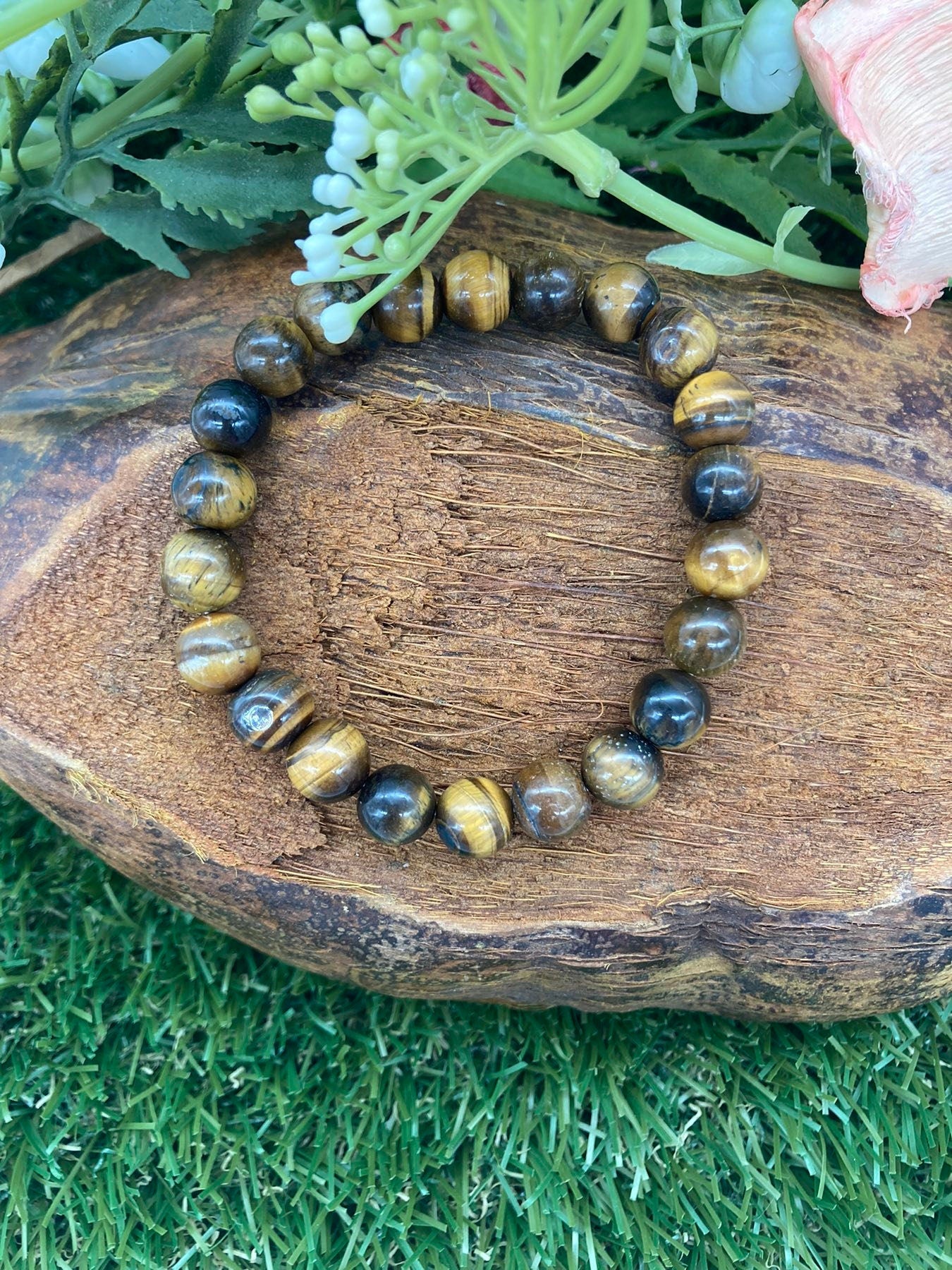Tigerauge Naturkristall 8MM Perlen Armbänder, Handgelenk Edelstein Armband, Stretch Armband, Perlenarmband, handgemachtes Geschenk, Kristallarmband