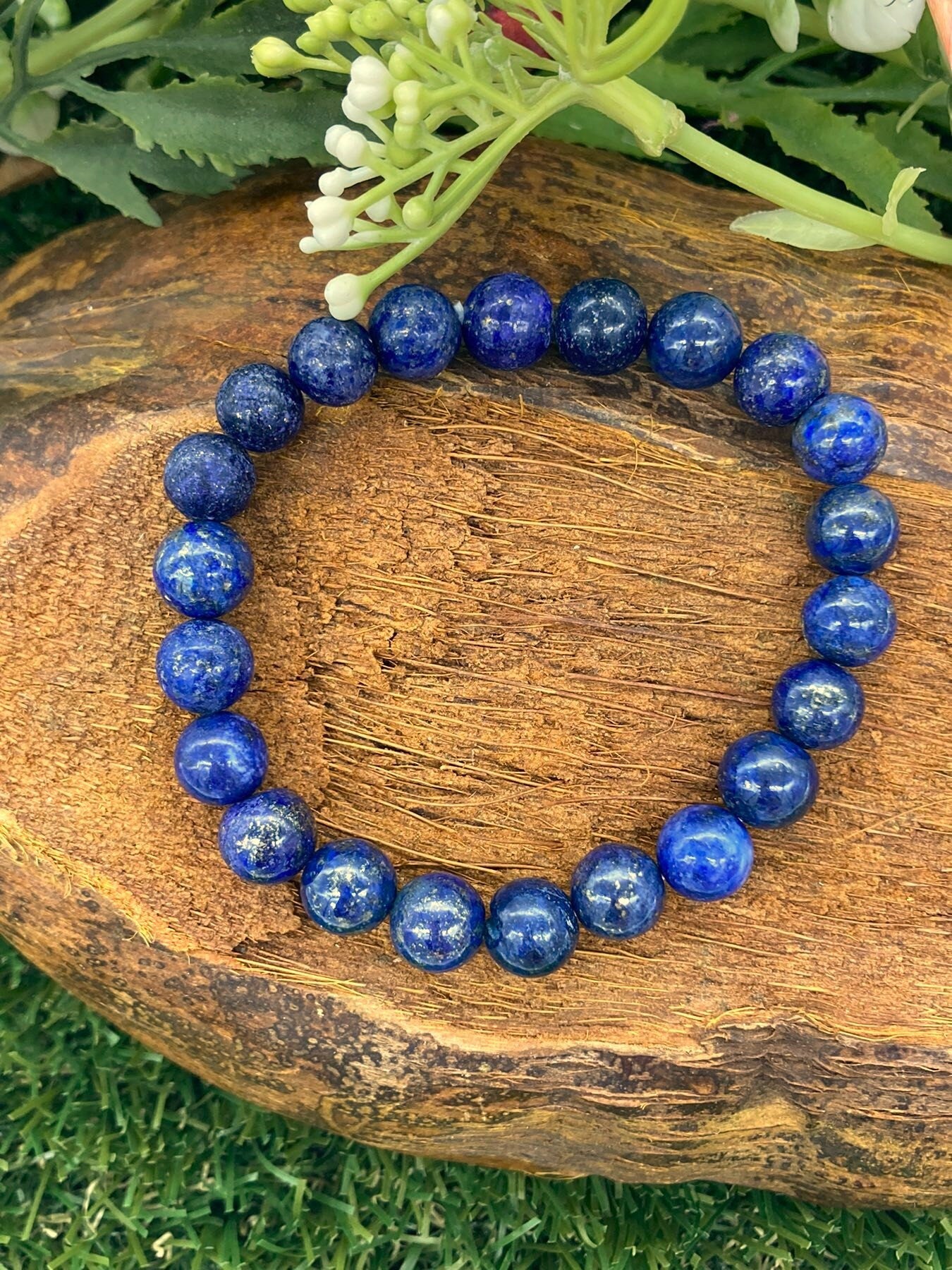 Lapislazuli Naturkristall 8MM Perlen Armbänder, Handgelenk Armband, Stretch Armband, Perlenarmband, handgemachtes Geschenk, Kristallarmband
