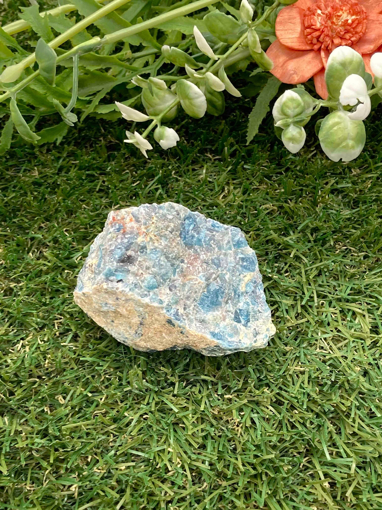 Φυσικό Crystal Blue Apatite συλλογή δείγματος ορυκτό