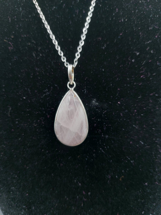 Luxuriöser Rosenquarz-Anhänger aus Sterlingsilber 925, Cabochon-Schliff, Heilkristall, Zubehör, Sternzeichen, Mineralstein